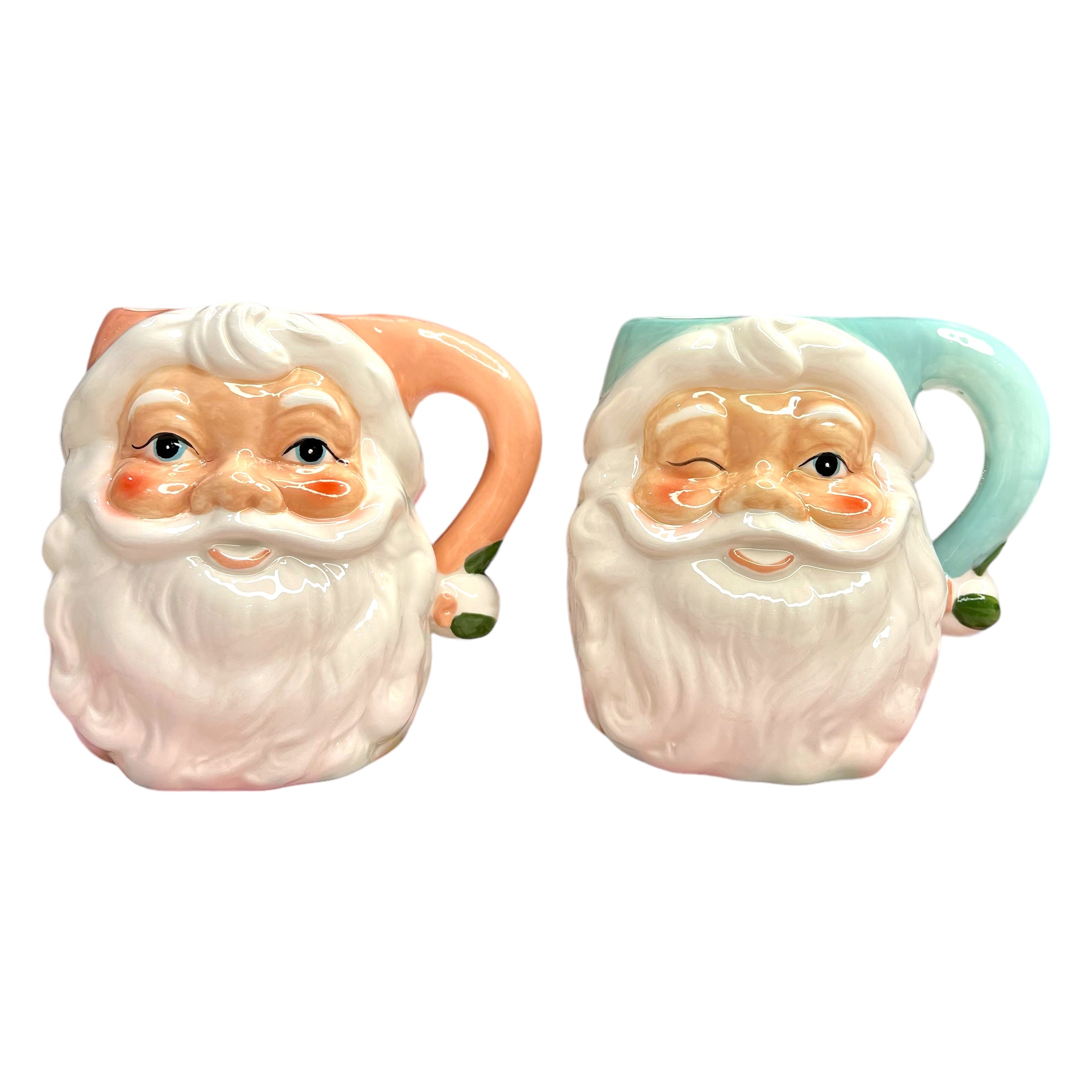 Pink Santa Aesthetic Mug, Pastel Christmas Mug, Trendy Coffee Mug