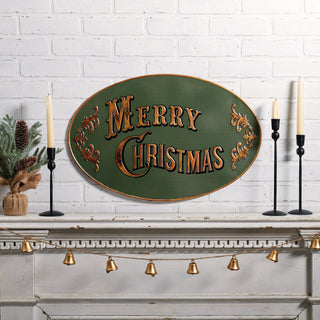 Vintage-Inspired Merry Christmas Metal Sign