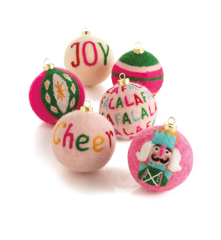 "JOY" ASSORTED SET OF 6 ORNAMENTS