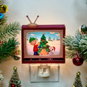 Peanuts Tree Decorating Retro TV Night-Light