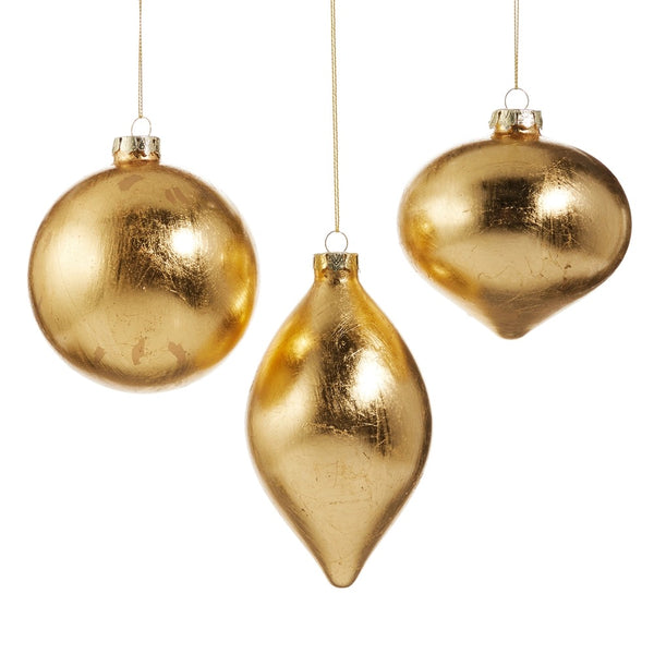 Gold Leaf Ornament Set