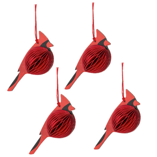Honeycomb Cardinal Ornament Set