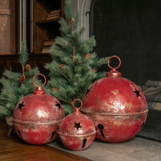 Oversized Aged Red Sleigh Bell 20"