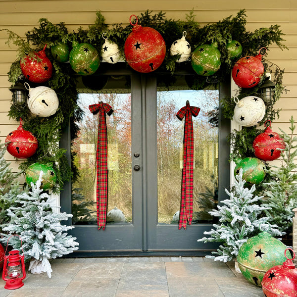 Oversized Aged White Sleigh Bell - 20"