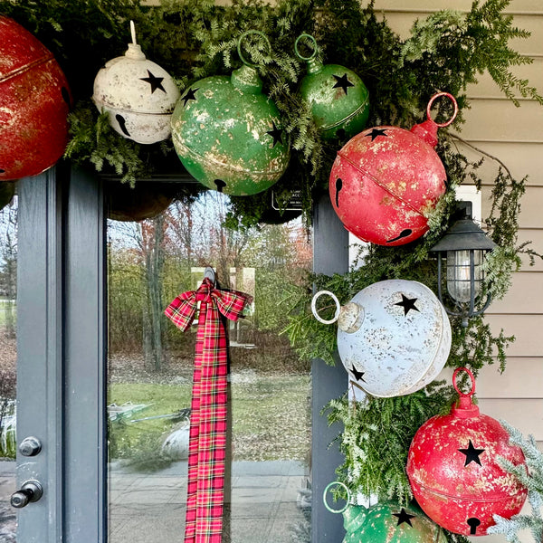 Oversized Aged White Sleigh Bell - 20"