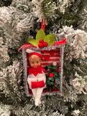 Retro Shadowbox Elf Ornament