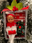 Retro Shadowbox Elf Ornament
