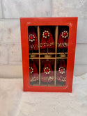 Retro Red Honeycomb Trees- Boxed Set of 6