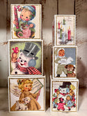 Pastel Retro Christmas Nesting Boxes - Set of 6