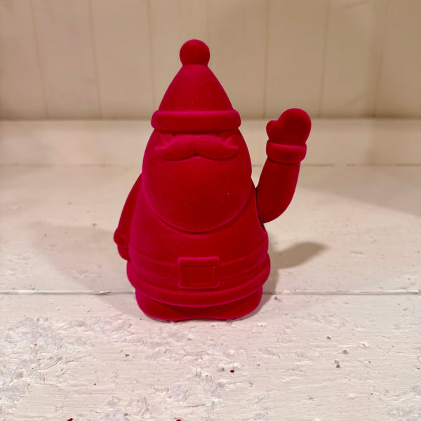 Howdy Ho Ho Flocked Waving Santa- Choose Your Color