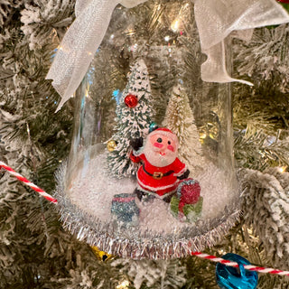 Vintage-Inspired Santa Glass Dome Ornament 4.5"