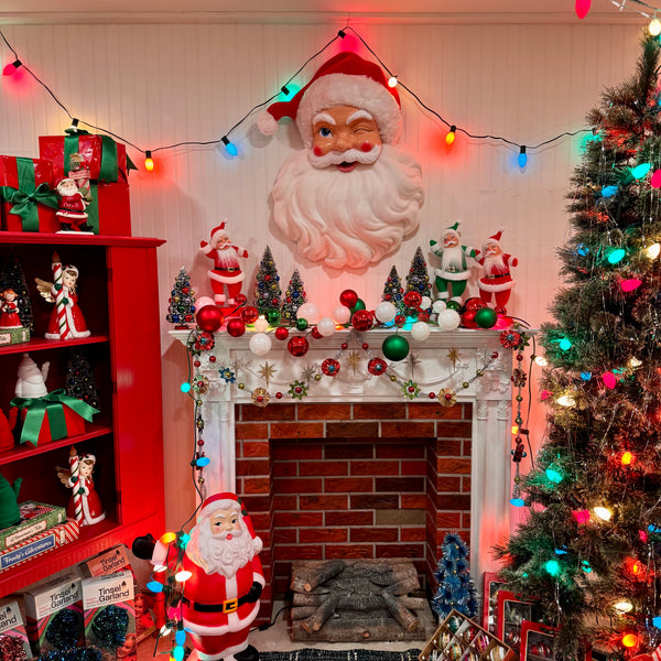 Retro giant winking santa face