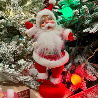 Buy red Retro Flocked Dancing Santas- 6 Colors