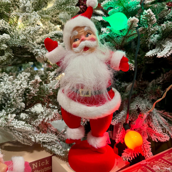 Retro Flocked Dancing Santas- 6 Colors