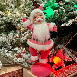 Retro Flocked Dancing Santas- 6 Colors