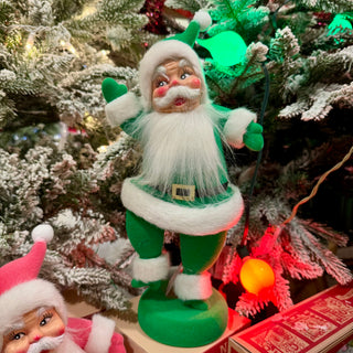 Buy bright-green Retro Flocked Dancing Santas- 6 Colors