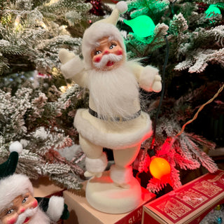 Buy cream Retro Flocked Dancing Santas- 6 Colors