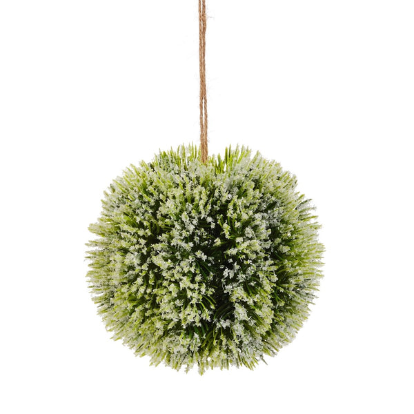 Iced Greenery Ball Ornament