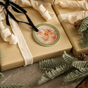 Framed Holiday Fawn Round Ornament