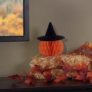 Pumpkin with Witch Hat Paper Decoration