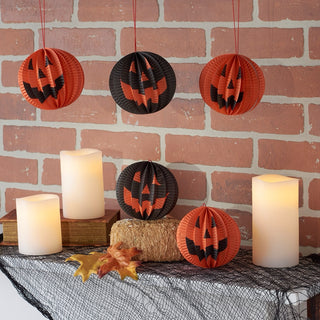 Multi Jack O'Lantern Paper Decoration Set