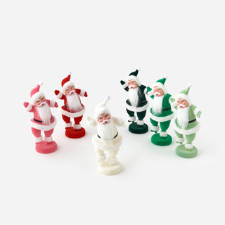Retro Flocked Dancing Santas- 6 Colors