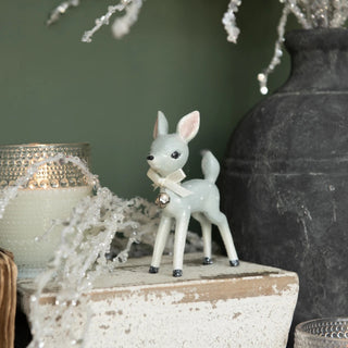 Nostalgic Blue Christmas Deer Figurine
