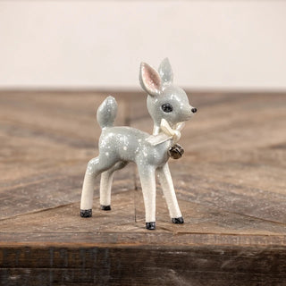 Nostalgic Blue Christmas Deer Figurine