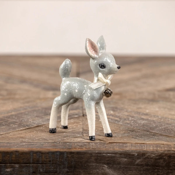 Nostalgic Blue Christmas Deer Figurine