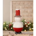 Retro Top Hat Snowman Container Figurine