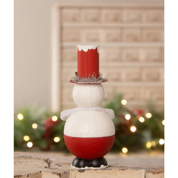 Retro Top Hat Snowman Container Figurine
