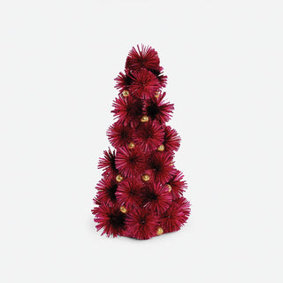 Retro Pink Tinsel Pom-Pom Christmas Tree