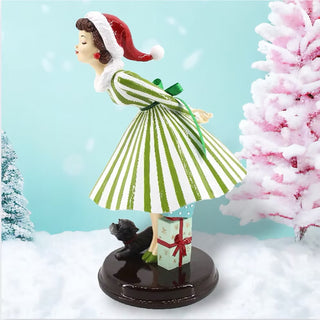 Grand 15” Retro Christmas Girl Blowing a Kiss