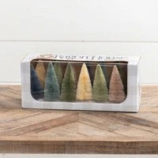 Vintage Inspired Earth-Tone Bottlebrush Tree -Boxed set of 12