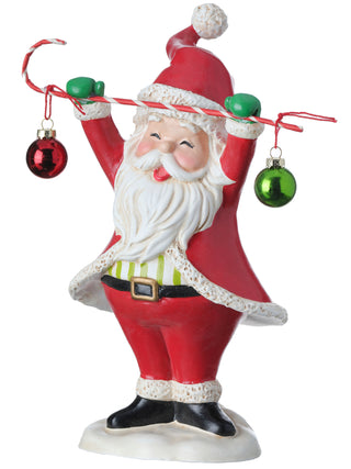 Jolly Santa with Candy Cane and Ornaments