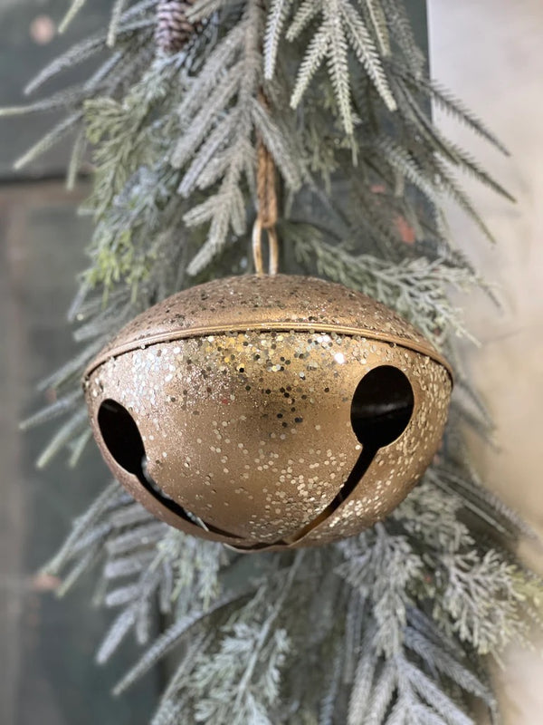 Large Glittering Gold Jingle Bell