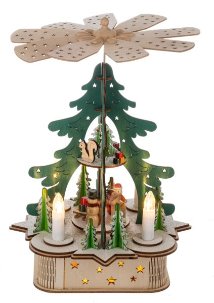 Light-Up Christmas Scene Wooden Music Box