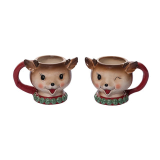 Mini Retro Reindeer Christmas Mugs