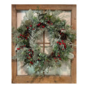 Mixed Leaves & Berries Glitter 24" Wreath