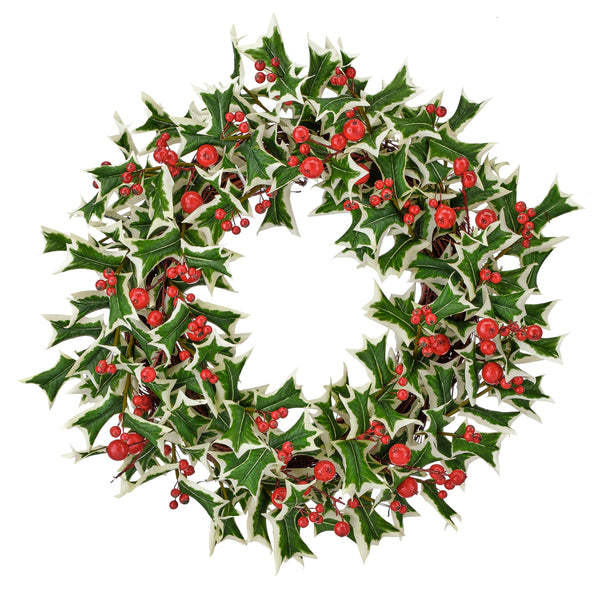 Pacific Northwest Variegated Holly with Berry Wreath