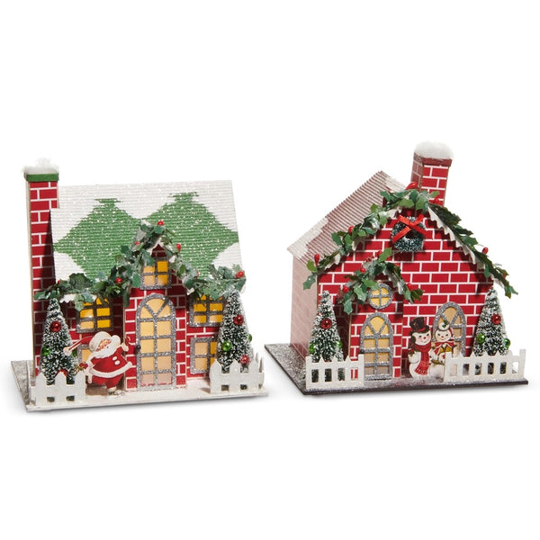 Retro Brick Paper Holiday Houses