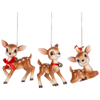 Retro Deer Ornament Set