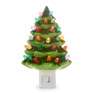 Retro Green Ceramic Tree Night Light