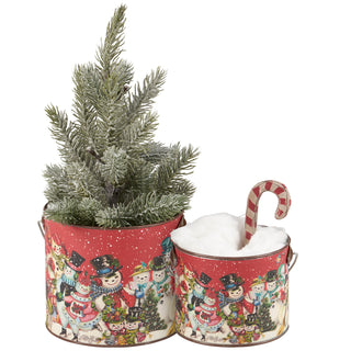 Retro Snowman Bucket Set