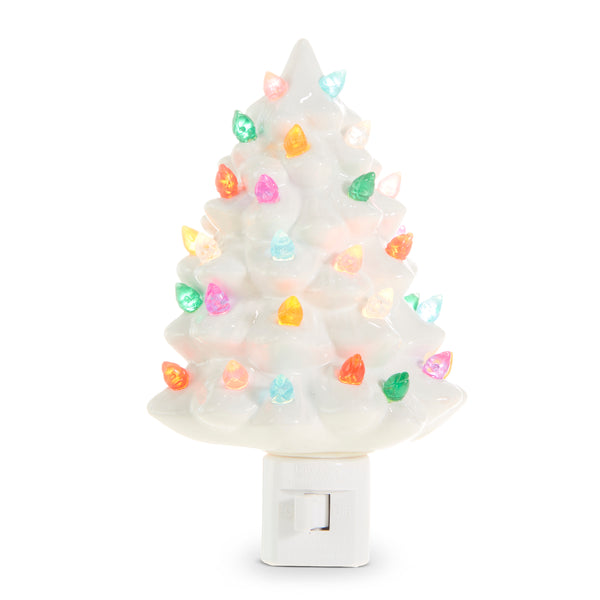 Retro White Ceramic Tree Night Light