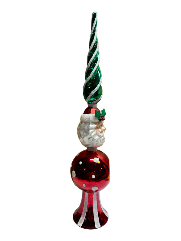 Retro Glass Santa Tree Topper Finial 2 Options