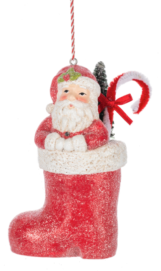 Santa in a Boot Ornament