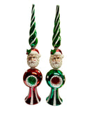 Retro Glass Santa Tree Topper Finial 2 Options