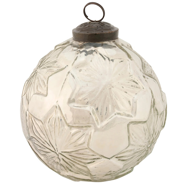 Silver Snowflake Glass Ornament