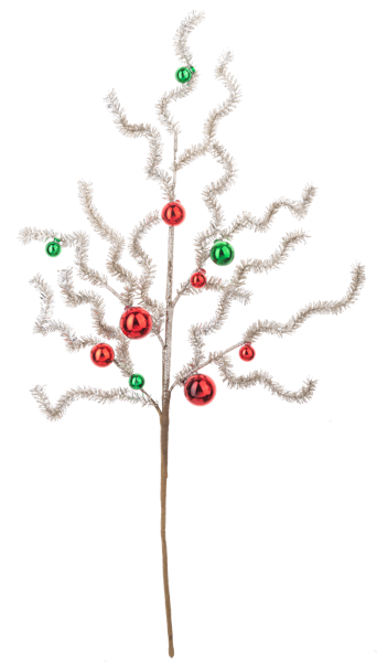 Silver Tinsel Ball Spray